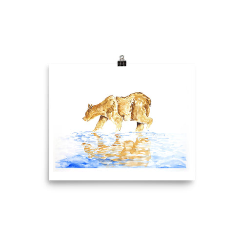 Go Outside Bear Watercolor Print - Quirk Goods