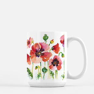 Poppy Flowers 15oz Mug - Quirk Goods