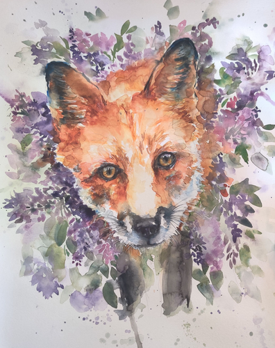 Original Fox in the Lilacs